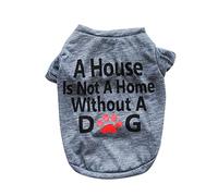 Generisch Pull pour Chien Pas Cher Été Minces Manches Courtes Vêtements pour Animaux de Compagnie pour Grands, Moyens Petits Chiens Veste pour Chien pour Carlin (Gris, S)