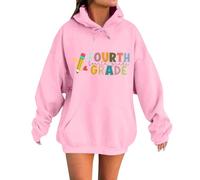 Generisch Pull pour femme bleu azur pour la rentrée scolaire. Design décontracté à col rond avec motif. Parfait pour assortir avec un jean. Utilisation polyvalente pour le printemps et l'automne des