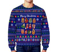 Generisch Pull pour homme Hiver Noël Drôle Laid Sale Secret Décontracté Ample Sans capuche, bleu, XL