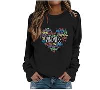 Generisch Pulls décontractés Femmes Amour Cœur Graphique T-shirts Sweat-shirt Inspirant Tops Pulls Femmes Sweater, Noir , M