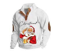 Generisch Pulls pour hommes Sweats à manches longues Pull de Noël avec design amusant pour homme, pull de sport à manches longues avec quelques grands sweatshirts imprimés, Blanc., 3XL
