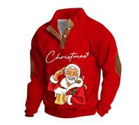 Generisch Pulls pour hommes Sweats à manches longues Pull de Noël avec design amusant pour homme, pull de sport à manches longues avec quelques grands sweatshirts imprimés, rouge, XL