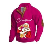 Generisch Pulls pour hommes Sweats à manches longues Pull de Noël avec design amusant pour homme, pull de sport à manches longues avec quelques grands sweatshirts imprimés, Rose, XL