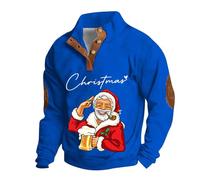 Generisch Pulls pour hommes Sweats à manches longues Pull de Noël avec design amusant pour homme, pull de sport à manches longues avec quelques grands sweatshirts imprimés, bleu, L