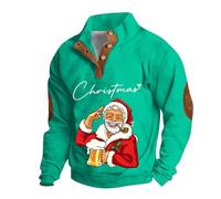 Generisch Pulls pour hommes Sweats à manches longues Pull de Noël avec design amusant pour homme, pull de sport à manches longues avec quelques grands sweatshirts imprimés, Vert menthe., 3XL