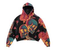 Generisch Pulls S & Sweatshirts Sweat à capuche ample d'Halloween pour hommes Vêtements décontractés de tous les jours avec design d'impression numérique Idéal pour l'hiver Sweat-shirt Homme Noir