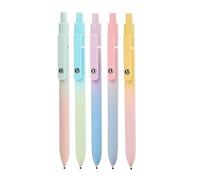 Generisch Push Up Lot de 5 stylos neutres à pointe fine - Stylo à bille gel automatique avec comportement de glissement liquide - Pour une utilisation polyvalente par la famille, les amis, les