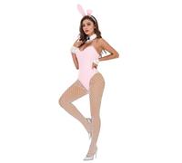 Generisch Pushe Ensemble pour femme Costume de lapin pour femme Costume d'anime Halloween Cosplay Bodysuit Bandeau Bas Ensemble Lingerie Haut Sexy (XL)