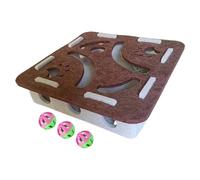 Generisch Puzzle à gratter pour chat - Labyrinthe enrichissant en feutre - Labyrinthe de chat avec balle - Pour aire de jeu, appartement, entraînement comportemental seul après avoir mangé à la maison