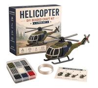 Generisch Puzzle de perles 3D à faire soi-même pour adultes - Mini série militaire - de combat - Hélicoptère - Petites perles 3D - Accessoires de projet d'art fait à la main