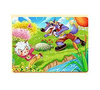 Generisch Puzzle en bois de 60 pièces, véhicule de dessin animé, loup et | Belle éducation préscolaire, kit de jeu éducatif, différents véhicules de dessin animé, modèles d'animaux marins