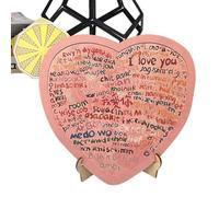 Generisch Puzzle en forme de cœur - Décoration en bois en 100 langues, puzzle de cœur de Saint-Valentin, cadeau romantique | Pour bureau, table, fenêtre, fête, bureau à domicile