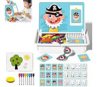 Generisch Puzzles magnétiques - Jeu de voyage - Jouet éducatif double face pour enfants - Jeu de dressage magnétique - Activités d'apprentissage de la preschool Toddler - (A)
