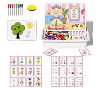 Generisch Puzzles magnétiques - Jeu de voyage - Jouet éducatif double face pour enfants - Jeu de dressage magnétique - Activités d'apprentissage de la preschool Toddler (B)