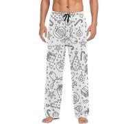 Generisch Pyjama à colorier pour homme à faire soi-même Pantalon de pyjama peint à la main Vêtements de nuit de Noël Art Coloration Maison Pantalon chaud Pantalon de pyjama de Noël Pantalon de sommeil