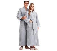 Generisch Pyjama d'hiver chaud pour homme avec poche et cordon de serrage - Doux et confortable - Séchage rapide - Pyjama une pièce, O bleu clair, XL
