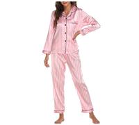 Generisch Pyjama en satin extensible pour femme style homestay en couleur Ding robe de chambre grandes tailles pour femmes, Rose clair, S