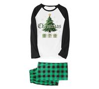 Generisch Pyjama familial festif imprimé de Noël pour parents et enfants, vert, S