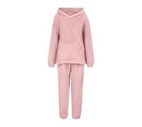Generisch Pyjama long en flanelle moelleuse pour femme - Ensemble pyjama en polaire douillette - Automne et hiver - Coupe-vent - Deux pièces - Col rond - Combinaison thermique - Combinaison de loisirs