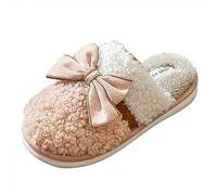 Generisch Quatre saisons Chaussons mignons en coton pour femme Pantoufles d'hiver chaudes en mousse à mémoire de forme de Noël, Rose, 37 EU