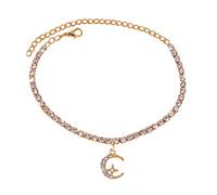 Generisch Quel genre Bracelet Faire Style Chaînes Plage Bracelet de Cheville Bijoux Bracelet de Cheville Taille Réglable Collier Femme (Or, Taille Unique)