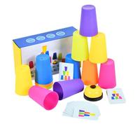Generisch Quick Cups - Jeu de tasses réflexe rapide | Jeux amusants pour , gobelets volants intellectuels | Jeux d'empilage interactifs parent-enfant avec cloche et instructions (français non