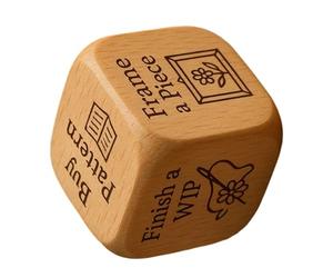 Generisch Quilter Cube de décision - Fournitures de bricolage en bois à 6 faces, autocollants de quilter amusants Décisions Cube - Pour débutants autocollants femmes amateurs tricot maison voyage