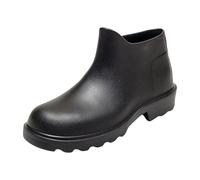 Generisch Rain Boots Bottines pour femme, bottes de pluie courtes, couleur unie, semelle antidérapante, travail extérieur décontracté, surchaussures antidérapantes, Noir , 37 EU