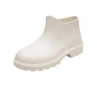 Generisch Rain Boots Bottines pour femme, bottes de pluie courtes, couleur unie, semelle antidérapante, travail extérieur décontracté, surchaussures antidérapantes, Blanc., 36 EU