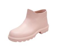 Generisch Rain Boots Bottines pour femme, bottes de pluie courtes, couleur unie, semelle antidérapante, travail extérieur décontracté, surchaussures antidérapantes, Rose, 38 EU