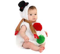 Generisch Rain Ensemble de Noël pour enfant Motif bonshommes de neige en polaire pour bébé fille 12 mois, Blanc., 6-12 mois