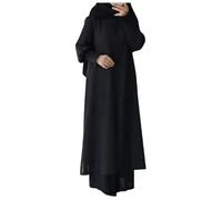 Generisch Ramadan Vêtements pour femme Nouveauté Ensemble 2 pièces Couleur unie Manches longues Cardigan Pantalon Printemps Automne Fashion Ensemble Vêtements Compilation Élégante Robes musulmanes, 01