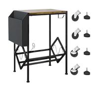 Generisch Rangement de disques vinyles, table à double étages pour tourne-disque, support de rangement pour vinyles, accessoire de maison pour salon, studio, chambre à coucher, coin, appartement