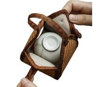 Generisch Rangement pour tasses à thé, porte-vaisselle en rotin, set de thé sac de voyage | Pour la maison, la cuisine, la salle à manger, la station de café, l'armoire, la salle d'étude, le bureau