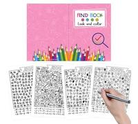 Generisch Rechercher et trouver un livre de coloriage, livre de coloriage avec personnages de dessin animé et activités créatives | Livre d'occupation compact pour la maison et les vacances avec pages