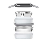 Generisch Récipient à déjeuner avec couvercle, boîte à déjeuner isolée en acier inoxydable | Boîte à déjeuner chauffante au micro-ondes pour pique-nique, école, espace de travail, parc et camping