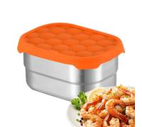 Generisch Récipient à goûter pour - Anti-fuite et facile à ouvrir - En acier inoxydable avec couvercle en silicone - Pour camping, pique-nique, sport, plein air, randonnée, voyage, travail