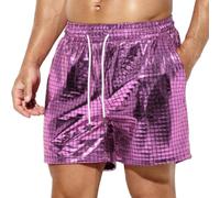 Generisch Reell Short à paillettes pour homme Rave Hot Party Short amusant pour homme, Rose, M