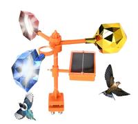 Generisch Réfléchissant Bird Moulin à vent pour oiseaux humains, spinner réfléchissant argenté scintillant, base magnétique et isolée | Épouvantail d'oiseaux alimenté par le vent pour pigeons et