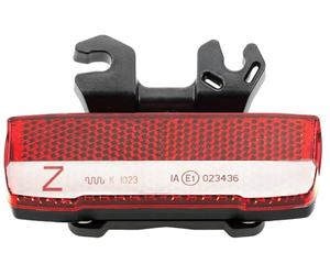 Generisch Réflecteur de vélo BR-12 rouge avec support de 50 mm, universel, pour rails de selle | Système Snap-in railsbracket