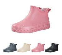 Generisch Regenstiefel Damen，Wasserdicht Kurz Gummistiefel，Outdoor-Modeschuhe，Weich Bequem Schlupfstiefel，Robuste Arbeitsstiefel，Abriebfest Anglerstiefel，FüR Studenten，Arbeit，Angeln，Rutschfeste