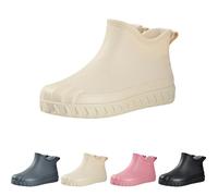 Generisch Regenstiefel Damen，Wasserdicht Kurz Gummistiefel，Outdoor-Modeschuhe，Weich Bequem Schlupfstiefel，Robuste Arbeitsstiefel，Abriebfest Anglerstiefel，FüR Studenten，Arbeit，Angeln，Rutschfeste