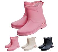 Generisch Regenstiefel Damen，Wasserdicht Rutschfeste Halbhoch Regenschuhe，Bequem Abriebfest Gummistiefel，Modisch Gartenschuhe，Regenschuhe FüR SpaziergäNge Im Freien，Leichte Outdoor Arbeitsstiefel