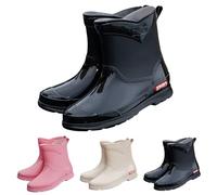 Generisch Regenstiefel Damen，Wasserdicht Rutschfeste Halbhoch Regenschuhe，Bequem Abriebfest Gummistiefel，Modisch Gartenschuhe，Regenschuhe FüR SpaziergäNge Im Freien，Leichte Outdoor Arbeitsstiefel