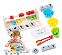Generisch Règle à calcul en bois pour enfants - Système de printemps en bois avec chiffres et couleurs - Jeu éducatif pour apprendre à classer et compter les couleurs - Pour filles et enfants à partir