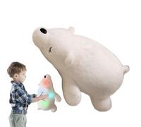 Generisch Rembourrage d'animaux blancs, remplissage de glace, lumières LED, animaux colorés, polaire, décoration de coussin de poignet doux, belle décoration de nuit pour les