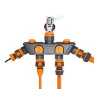 Generisch Répartiteur pour tuyau d'arrosage et robinet extérieur | Raccord de tuyaux, valve robuste avec fonction de renvoi - Pour jardin, extérieur, terrasse, ferme, serre et pelouse