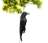 Generisch Réplique de statue de corbeau - Figurine réaliste - Simulation d'oiseau - Décoration pour jardin, terrasse, balcon et maison effrayante - Décoration d'Halloween