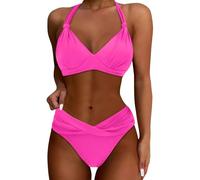 Generisch Ring-fit Adventure 2 Maillot de bain deux pièces pour femme Push Up Bikini Ensemble maillot de bain vintage pour homme Débardeur fluo, Rose, M