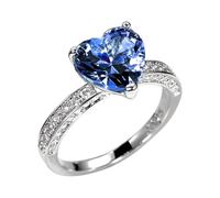 Generisch Ringen Damen Neu Hochzeit AAA Herzförmigen Zirkonia Ring Damen Engagement Hand Schmuck O Ringe Dichtungsset Wasser, B, copper, Aucune pierre précieuse